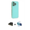 MARSİLYAN™- iPhone 13 Pro Max Kılıf Siluet Minimal Özel Seri - Siyah 3D Antistatik Cam Ekran Koruyucu + Raze Metal Kamera Lens - GD