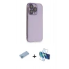 MARSİLYAN™- iPhone 13 Pro Max Kılıf Siluet Minimal Özel Seri - Siyah 3D Antistatik Cam Ekran Koruyucu + Shine Kamera Lens Koruma Cam - MI