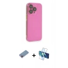 MARSİLYAN™- iPhone 13 Pro Max Kılıf Siluet Minimal Özel Seri - Siyah 3D Antistatik Cam Ekran Koruyucu + Shine Kamera Lens Koruma Cam - PE