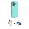 MARSİLYAN™- iPhone 13 Pro Max Kılıf Siluet Minimal Özel Seri - Siyah 3D Antistatik Cam Ekran Koruyucu + Shine Kamera Lens - GD