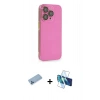 MARSİLYAN™- iPhone 13 Pro Max Kılıf Siluet Minimal Özel Seri - Siyah 3D Antistatik Cam Ekran Koruyucu + Shine Kamera Lens Koruma Cam - MI