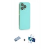 MARSİLYAN™- iPhone 13 Pro Max Kılıf Siluet Minimal Özel Seri - Siyah 3D Antistatik Cam Ekran Koruyucu + Shine Kamera Lens Koruma Cam - MI
