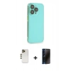 MARSİLYAN™- iPhone 13 Pro Max Kılıf Siluet Minimal Özel Seri - Siyah 3D Antistatik Hayalet Cam Ekran Koruyucu + Shine Kamera Lens - GD
