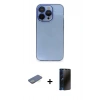 MARSİLYAN™- iPhone 13 Pro Max Kılıf Siluet Minimal Özel Seri - Siyah 3D Antistatik Hayalet Cam Ekran Koruyucu + Renkli Kamera Lens Koruma Cam - YL