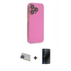 MARSİLYAN™- iPhone 13 Pro Max Kılıf Siluet Minimal Özel Seri - Siyah 3D Antistatik Hayalet Cam Ekran Koruyucu + Rainbow Kamera Lens Koruma Cam - MI