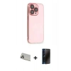 MARSİLYAN™- iPhone 13 Pro Max Kılıf Siluet Minimal Özel Seri - Siyah 3D Antistatik Hayalet Cam Ekran Koruyucu + Rainbow Kamera Lens Koruma Cam - BZ
