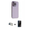 MARSİLYAN™- iPhone 13 Pro Max Kılıf Siluet Minimal Özel Seri - Siyah 3D Antistatik Hayalet Cam Ekran Koruyucu + Rainbow Kamera Lens Koruma Cam - MI