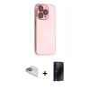 MARSİLYAN™- iPhone 13 Pro Max Kılıf Siluet Minimal Özel Seri - Siyah 3D Antistatik Hayalet Cam Ekran Koruyucu + Pers Alüminyum Kamera Lens - SABE