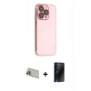 MARSİLYAN™- iPhone 13 Pro Max Kılıf Siluet Minimal Özel Seri - Siyah 3D Antistatik Hayalet Cam Ekran Koruyucu + Rainbow Kamera Lens Koruma Cam - REGD