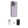 MARSİLYAN™- iPhone 13 Pro Max Kılıf Siluet Minimal Özel Seri - Siyah 3D Antistatik Hayalet Cam Ekran Koruyucu + Shine Kamera Lens - GD