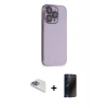 MARSİLYAN™- iPhone 13 Pro Max Kılıf Siluet Minimal Özel Seri - Siyah 3D Antistatik Hayalet Cam Ekran Koruyucu + Pers Alüminyum Kamera Lens - SABE