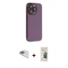 MARSİLYAN™- iPhone 13 Pro Max Kılıf Siluet Minimal Özel Seri - Siyah 6D Mat Seramik Hayalet Nano Ekran Koruyucu + Pers Alüminyum Kamera Lens - SABE