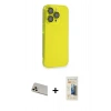 MARSİLYAN™- iPhone 13 Pro Max Kılıf Siluet Minimal Özel Seri - Siyah 6D Mat Seramik Hayalet Nano Ekran Koruyucu + Rainbow Kamera Lens Koruma Cam - REGD