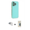MARSİLYAN™- iPhone 13 Pro Max Kılıf Siluet Minimal Özel Seri - Siyah 6D Mat Seramik Hayalet Nano Ekran Koruyucu + Pers Alüminyum Kamera Lens - SABE