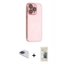 MARSİLYAN™- iPhone 13 Pro Max Kılıf Siluet Minimal Özel Seri - Siyah 6D Mat Seramik Hayalet Nano Ekran Koruyucu + Pers Alüminyum Kamera Lens - LT
