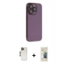 MARSİLYAN™- iPhone 13 Pro Max Kılıf Siluet Minimal Özel Seri - Siyah 6D Mat Seramik Hayalet Nano Ekran Koruyucu + Shine Kamera Lens - GD