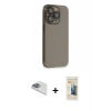MARSİLYAN™- iPhone 13 Pro Max Kılıf Siluet Minimal Özel Seri - Siyah 6D Mat Seramik Hayalet Nano Ekran Koruyucu + Pers Alüminyum Kamera Lens - SABE