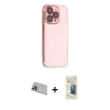 MARSİLYAN™- iPhone 13 Pro Max Kılıf Siluet Minimal Özel Seri - Siyah 6D Mat Seramik Hayalet Nano Ekran Koruyucu + Rainbow Kamera Lens Koruma Cam - MR