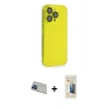 MARSİLYAN™- iPhone 13 Pro Max Kılıf Siluet Minimal Özel Seri - Siyah 6D Mat Seramik Hayalet Nano Ekran Koruyucu + Rainbow Kamera Lens Koruma Cam - MI