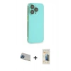 MARSİLYAN™- iPhone 13 Pro Max Kılıf Siluet Minimal Özel Seri - Siyah 6D Mat Seramik Hayalet Nano Ekran Koruyucu + Rainbow Kamera Lens Koruma Cam - MI