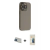 MARSİLYAN™- iPhone 13 Pro Max Kılıf Siluet Minimal Özel Seri - Siyah 6D Mat Seramik Hayalet Nano Ekran Koruyucu + Rainbow Kamera Lens Koruma Cam - MI
