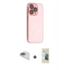 MARSİLYAN™- iPhone 13 Pro Max Kılıf Siluet Minimal Özel Seri - Siyah 6D Mat Seramik Hayalet Nano Ekran Koruyucu + Gold Pers Alüminyum Kamera Lens