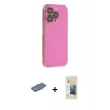 MARSİLYAN™- iPhone 13 Pro Max Kılıf Siluet Minimal Özel Seri - Siyah 6D Mat Seramik Hayalet Nano Ekran Koruyucu + Renkli Kamera Lens Koruma Cam - YL