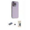 MARSİLYAN™- iPhone 13 Pro Max Kılıf Siluet Minimal Özel Seri - Siyah 6D Mat Seramik Hayalet Nano Ekran Koruyucu + Renkli Kamera Lens Koruma Cam - TU