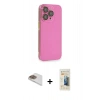 MARSİLYAN™- iPhone 13 Pro Max Kılıf Siluet Minimal Özel Seri - Siyah 6D Mat Seramik Hayalet Nano Ekran Koruyucu + Gold Pers Alüminyum Kamera Lens