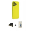 MARSİLYAN™- iPhone 13 Pro Max Kılıf Siluet Minimal Özel Seri - Siyah 6D Mat Seramik Hayalet Nano Ekran Koruyucu + Raze Metal Kamera Lens - GD