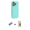 MARSİLYAN™- iPhone 13 Pro Max Kılıf Siluet Minimal Özel Seri - Siyah 6D Mat Seramik Hayalet Nano Ekran Koruyucu + Shine Kamera Lens Koruma Cam - PE