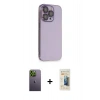 MARSİLYAN™- iPhone 13 Pro Max Kılıf Siluet Minimal Özel Seri - Siyah 6D Mat Seramik Hayalet Nano Ekran Koruyucu + Neon Fosforlu Kamera Lens - YL
