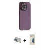 MARSİLYAN™- iPhone 13 Pro Max Kılıf Siluet Minimal Özel Seri - Siyah 6D Mat Seramik Hayalet Nano Ekran Koruyucu + Rainbow Kamera Lens Koruma Cam - MI