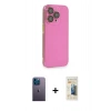 MARSİLYAN™- iPhone 13 Pro Max Kılıf Siluet Minimal Özel Seri - Siyah 6D Mat Seramik Hayalet Nano Ekran Koruyucu + Neon Fosforlu Kamera Lens - MI
