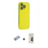 MARSİLYAN™- iPhone 13 Pro Max Kılıf Siluet Minimal Özel Seri - Siyah 6D Mat Seramik Hayalet Nano Ekran Koruyucu + Shine Kamera Lens Koruma Cam - MI