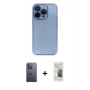 MARSİLYAN™- iPhone 13 Pro Max Kılıf Siluet Minimal Özel Seri - Siyah 6D Mat Seramik Hayalet Nano Ekran Koruyucu + Neon Fosforlu Kamera Lens - BZ