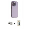 MARSİLYAN™- iPhone 13 Pro Max Kılıf Siluet Minimal Özel Seri - Siyah 6D Mat Seramik Hayalet Nano Ekran Koruyucu + Beyaz Rainbow Kamera Lens Koruma Cam