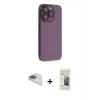 MARSİLYAN™- iPhone 13 Pro Max Kılıf Siluet Minimal Özel Seri - Siyah 6D Mat Seramik Hayalet Nano Ekran Koruyucu + Gold Pers Alüminyum Kamera Lens