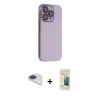 MARSİLYAN™- iPhone 13 Pro Max Kılıf Siluet Minimal Özel Seri - Siyah 6D Mat Seramik Hayalet Nano Ekran Koruyucu + Pers Alüminyum Kamera Lens - LT