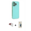 MARSİLYAN™- iPhone 13 Pro Max Kılıf Siluet Minimal Özel Seri - Siyah 6D Mat Seramik Hayalet Nano Ekran Koruyucu + Pers Alüminyum Kamera Lens - KI