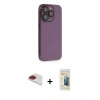 MARSİLYAN™- iPhone 13 Pro Max Kılıf Siluet Minimal Özel Seri - Siyah 6D Mat Seramik Hayalet Nano Ekran Koruyucu + Pers Alüminyum Kamera Lens - KI