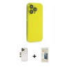 MARSİLYAN™- iPhone 13 Pro Max Kılıf Siluet Minimal Özel Seri - Siyah 6D Mat Seramik Hayalet Nano Ekran Koruyucu + Shine Kamera Lens - GD