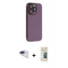 MARSİLYAN™- iPhone 13 Pro Max Kılıf Siluet Minimal Özel Seri - Siyah 6D Mat Seramik Hayalet Nano Ekran Koruyucu + Pers Alüminyum Kamera Lens - LT