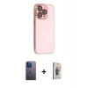 MARSİLYAN™- iPhone 13 Pro Max Kılıf Siluet Minimal Özel Seri - Siyah Bilvis 3D Cam Ekran Koruyucu + Mavi Neon Fosforlu Kamera Lens