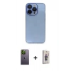 MARSİLYAN™- iPhone 13 Pro Max Kılıf Siluet Minimal Özel Seri - Siyah Bilvis 3D Cam Ekran Koruyucu + Neon Fosforlu Kamera Lens - YL