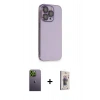MARSİLYAN™- iPhone 13 Pro Max Kılıf Siluet Minimal Özel Seri - Siyah Bilvis 3D Cam Ekran Koruyucu + Neon Fosforlu Kamera Lens - YL