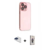 MARSİLYAN™- iPhone 13 Pro Max Kılıf Siluet Minimal Özel Seri - Siyah Bilvis 3D Cam Ekran Koruyucu + Pers Alüminyum Kamera Lens - LT