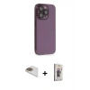 MARSİLYAN™- iPhone 13 Pro Max Kılıf Siluet Minimal Özel Seri - Siyah Bilvis 3D Cam Ekran Koruyucu + Pers Alüminyum Kamera Lens - GD