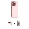 MARSİLYAN™- iPhone 13 Pro Max Kılıf Siluet Minimal Özel Seri - Siyah Bilvis 3D Cam Ekran Koruyucu + Pers Alüminyum Kamera Lens - KI
