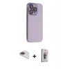 MARSİLYAN™- iPhone 13 Pro Max Kılıf Siluet Minimal Özel Seri - Siyah Bilvis 3D Cam Ekran Koruyucu + Pers Alüminyum Kamera Lens - GI